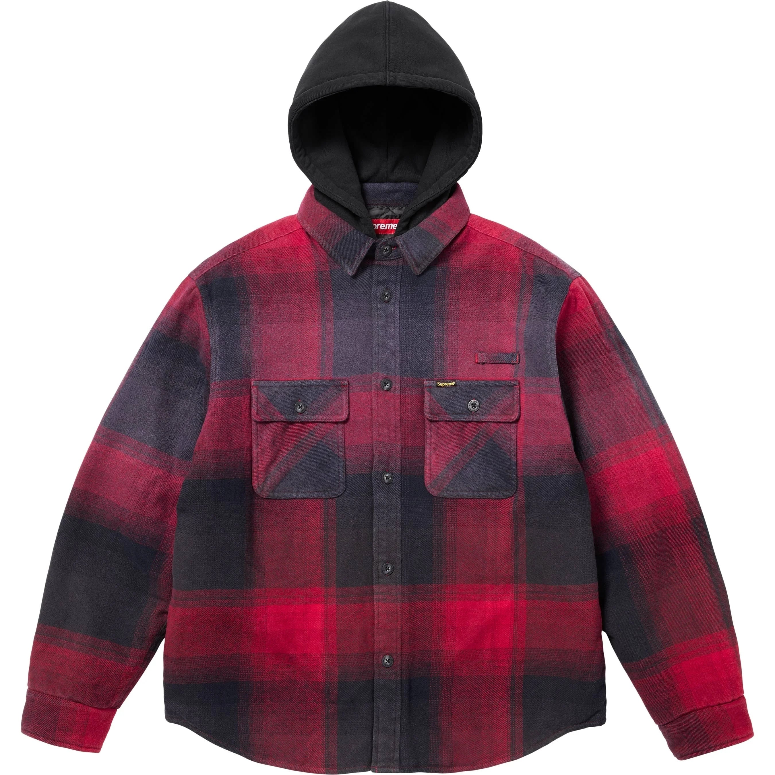 Quilted Lined Hooded Flannel Shirt view 5